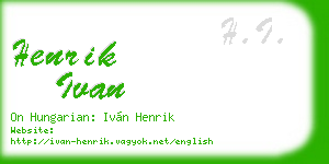 henrik ivan business card